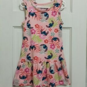 Disney Stitch Pink Floral Kids Dress